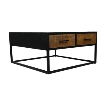 Salontafel Verona - 80 - Naturel/Zwart - Mango