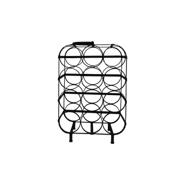 Wijnrek 12 flessen - 35x25x50 - Zwart - Metaal