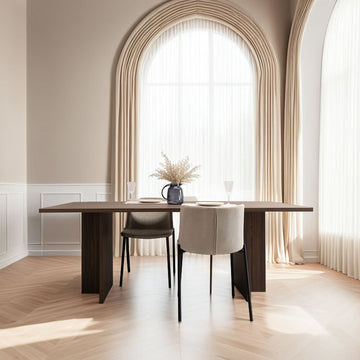 Eettafel Clay 200 x 100cm, kleur bruin notenhout