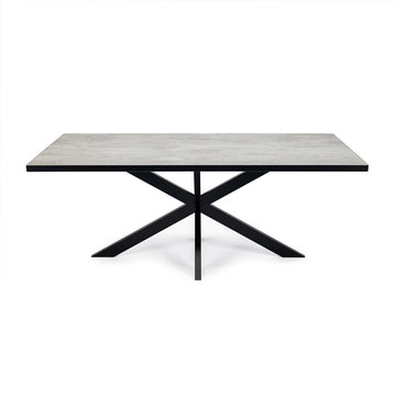 Stalux Eettafel 'Gijs' 200 x 100cm, kleur zwart / beton