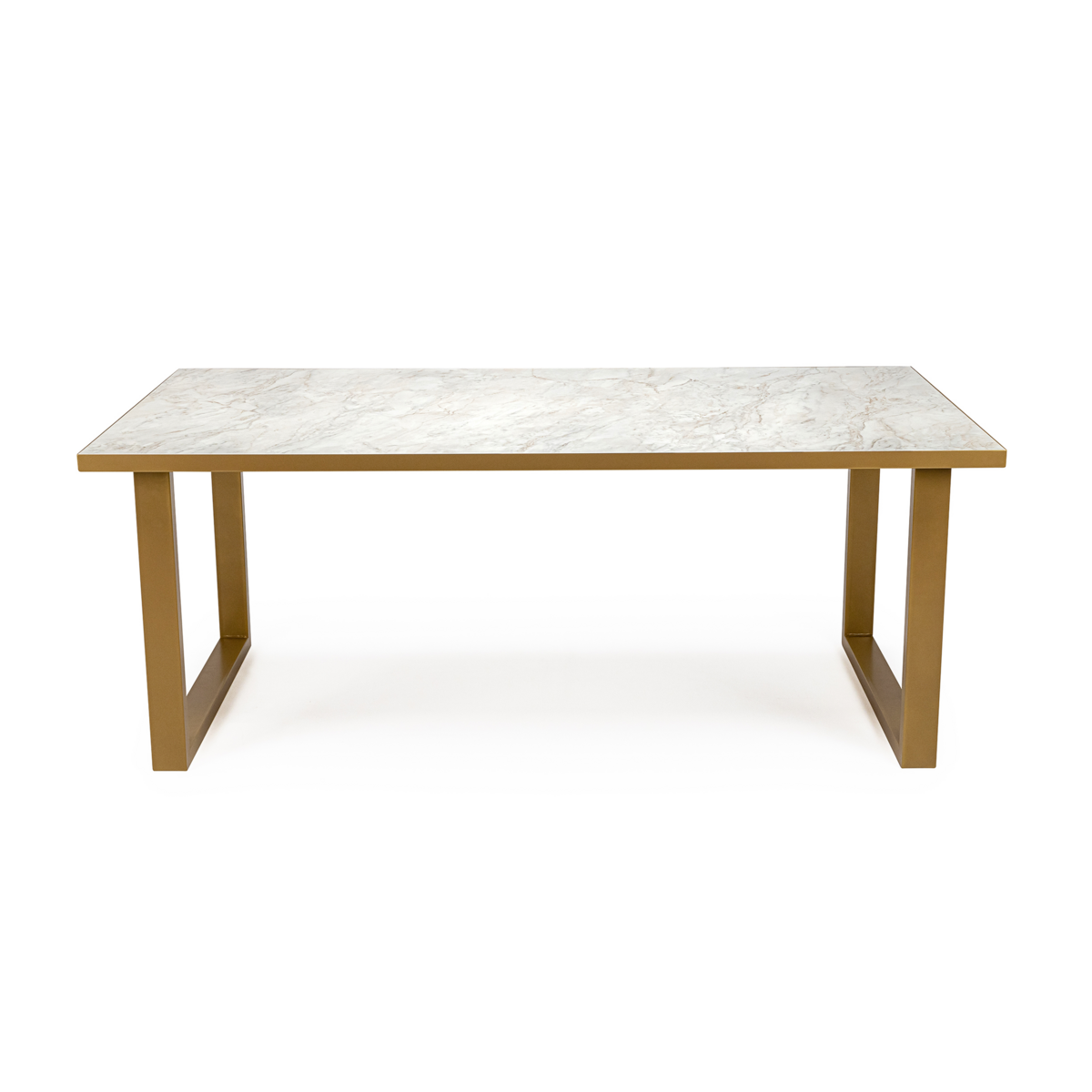 Stalux Eettafel 'Joop' 180 x 100cm, kleur goud / wit marmer